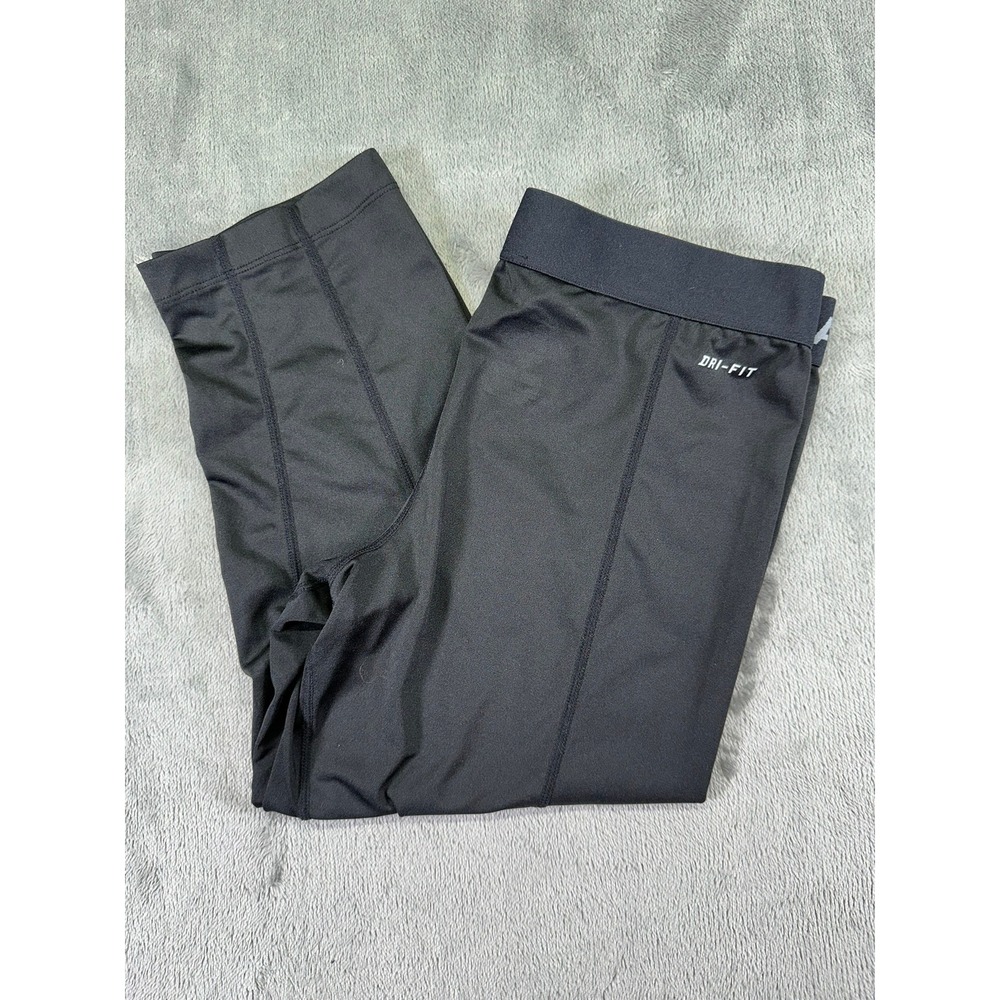 Nike Pro Combat Dri-FIT Womens Black Compression Capri Leggings Large 392370-010